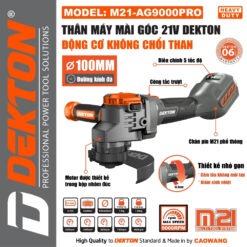 Máy mài góc pin 21V 100mm Dekton M21-AG9000PRO