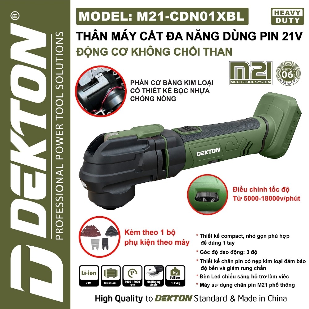 Máy cắt rung dùng pin 21V Dekton M21-CDN01XBL 1 Máy cắt rung dùng pin 21V Dekton M21-CDN01XBL