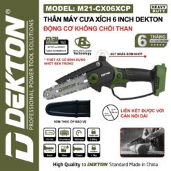 Máy cưa xích pin 21V 6 inch Dekton M21-CX06XCP (màu olive)