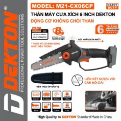 Máy cưa xích pin 21V 6 inch Dekton M21-CX06CP