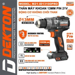 Máy khoan búa pin 21V 100Nm Dekton M21-ID13100PRO (Kickback control)