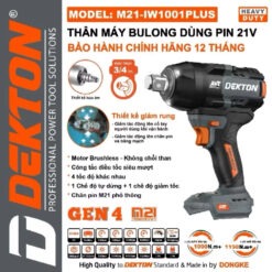 Máy siết bulong 3/4 inch 1000Nm Dekton M21-IW1001PLUS