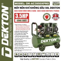 Máy nén khí không dầu 50L 3.5HP Dekton DK-AC3950XPRO