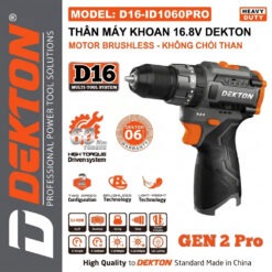Trang chủ 139 Máy khoan búa dùng pin 16.8V Dekton D16-ID1060PRO