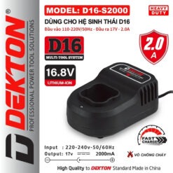 Trang chủ 25 Sạc 16.8V 2.0Ah Dekton D16-S2000