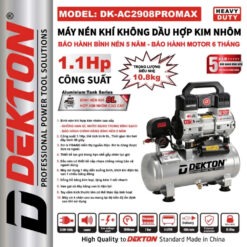 Máy nén khí không dầu hợp kim nhôm 10L Dekton DK-AC2908PROMAX