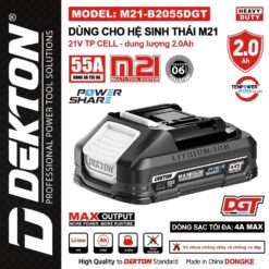 Trang chủ 286 Pin 21V 2.0Ah Dekton M21-B2055DGT