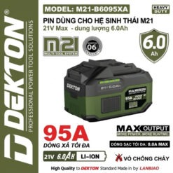 Pin 21V 6.0Ah Dekton M21-B6095XA