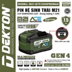 Pin 21V 7.5Ah Dekton M21-B75120XPROMAX
