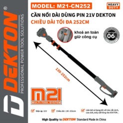 Cần nối dài dùng pin 21V-252cm Dekton M21-CN252