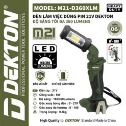 Đèn làm việc dùng pin 21V-3600 lumens Dekton M21-D360XLM