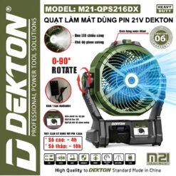 Máy quạt dùng pin 21V Dekton M21-QPS216DX