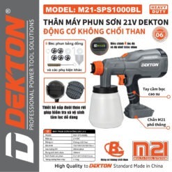 Súng phun sơn dùng pin 21V Dekton M21-SPS1000BL