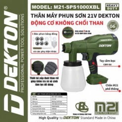 Súng phun sơn dùng pin 21V Dekton M21-SPS1000XBL