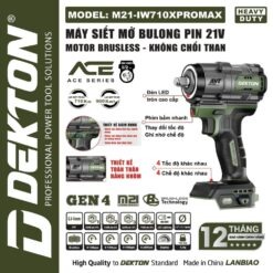 Máy siết bulong dùng pin 21V-900Nm Dekton M21-IW710XPROMAX