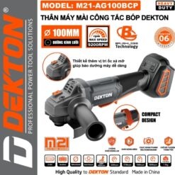 Trang chủ 14 Máy mài góc dùng pin 21V-100mm Dekton M21-AG100BCP