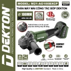 Trang chủ 16 Máy mài góc dùng pin 21V-100mm Dekton M21-AG100BXCP