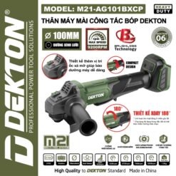 Trang chủ 18 Máy mài góc dùng pin 21V-100mm Dekton M21-AG101BXCP